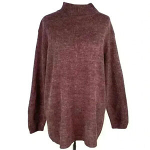 Extra Editions sweater size 1X burgundy 30% wool